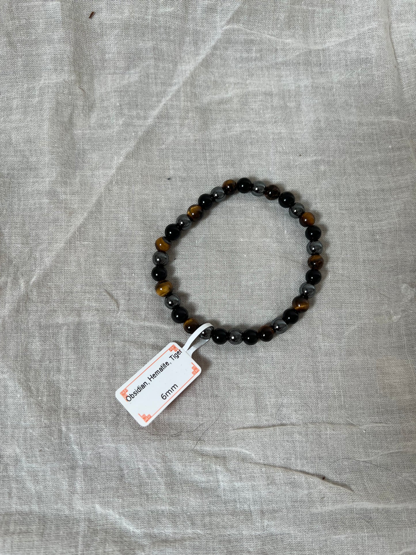 Pulsera de Obsidiana, Hematita y ojo de Tigre