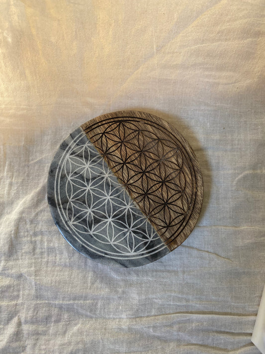 Salvamanteles "flor de la vida" bitono