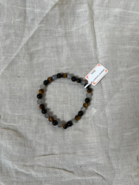 Pulsera Labradorita, Turmalina, Ojo de Tigre